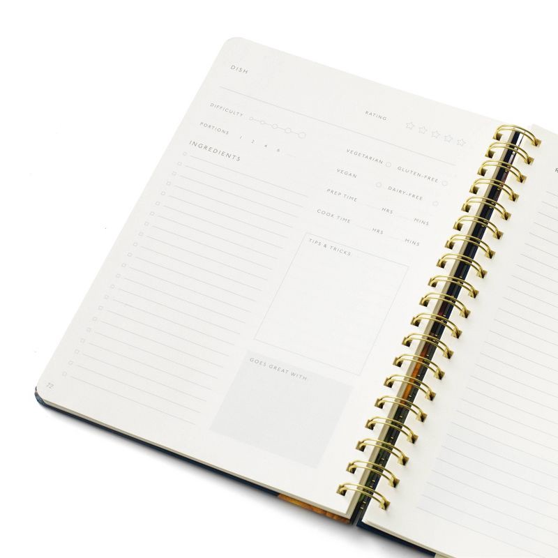 slide 3 of 3, PAPIER 150pg Recipe Journal 9.84"x7.48" Floating Fruit: Guided Spiral Notebook for Recipes, Hard Cover, 1 ct