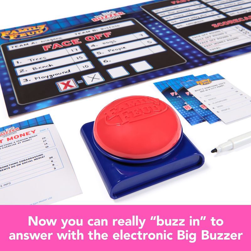 slide 4 of 5, Family Feud The Big Buzzer Edition Party Card Game, 1 ct