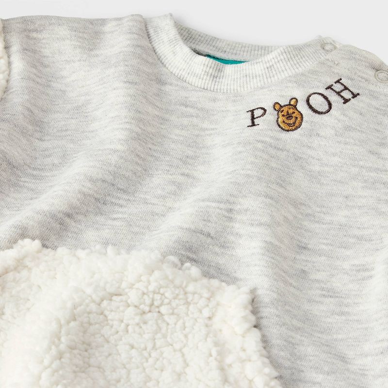 slide 3 of 4, Baby Boys' Disney Winnie The Pooh 2pc Fleece Top and Corduroy Bottom Set - Brown/Gray Newborn, 2 ct
