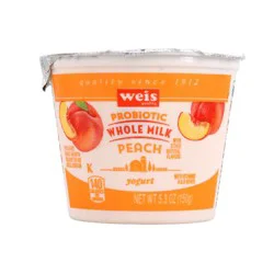 Weis Quality Blended  Whole Milk Peach Gluten Free Yogurt