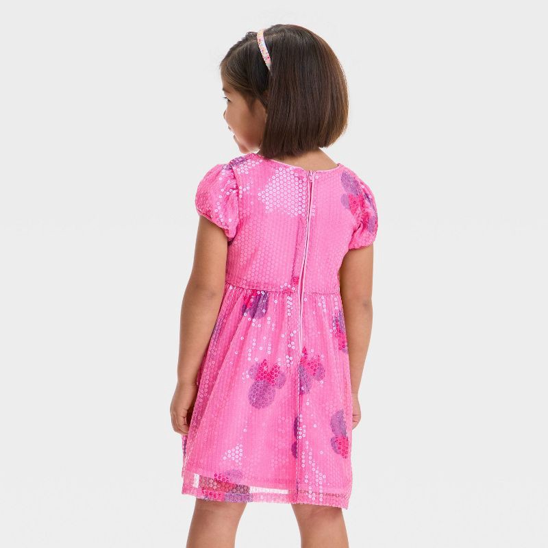 slide 2 of 3, Toddler Girls' Disney Minnie Mouse A-Line Dress - Pink 5T, 1 ct
