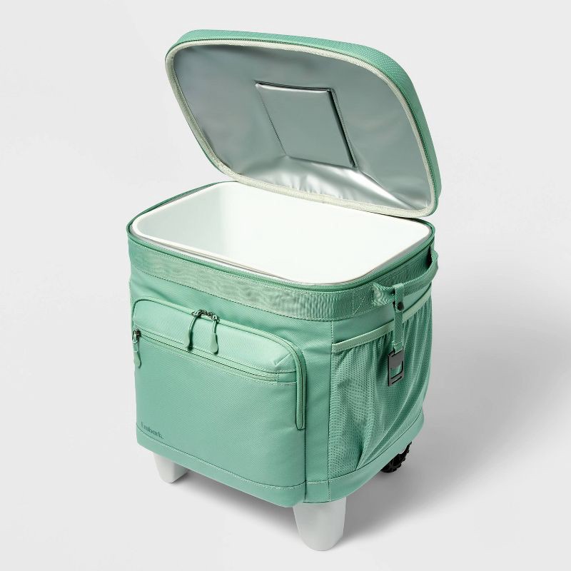 slide 2 of 4, 36 Can Rolling Cooler Green - Embark™: Retractable Handle, Storage Pocket, 36 ct