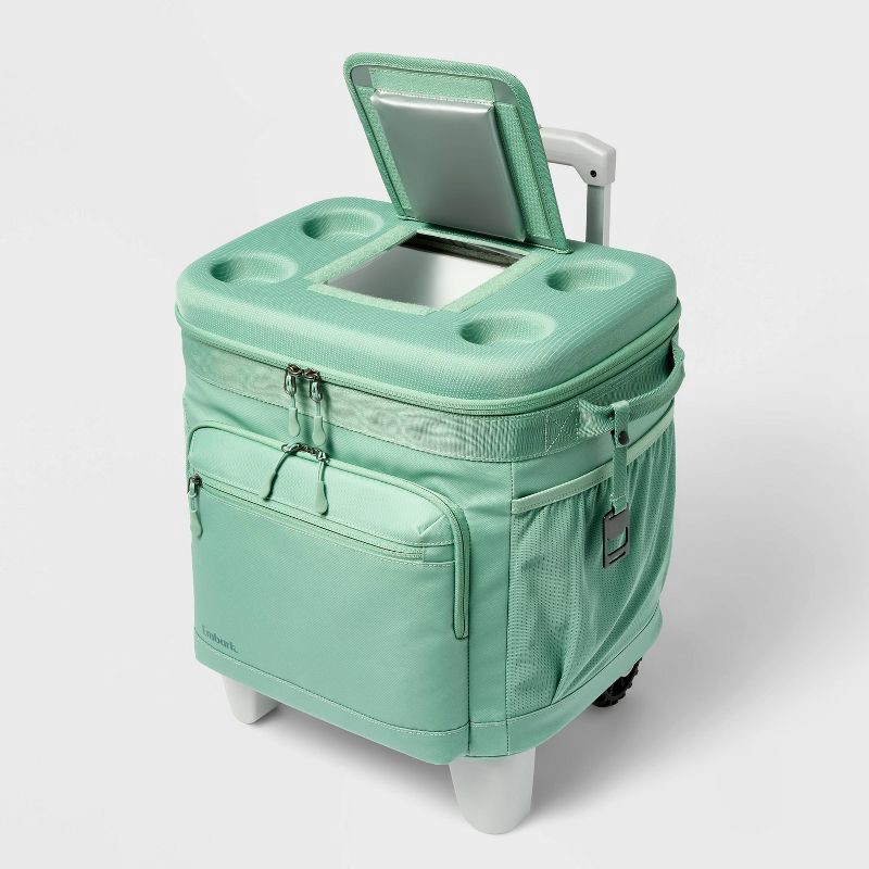 slide 3 of 4, 36 Can Rolling Cooler Green - Embark™: Retractable Handle, Storage Pocket, 36 ct
