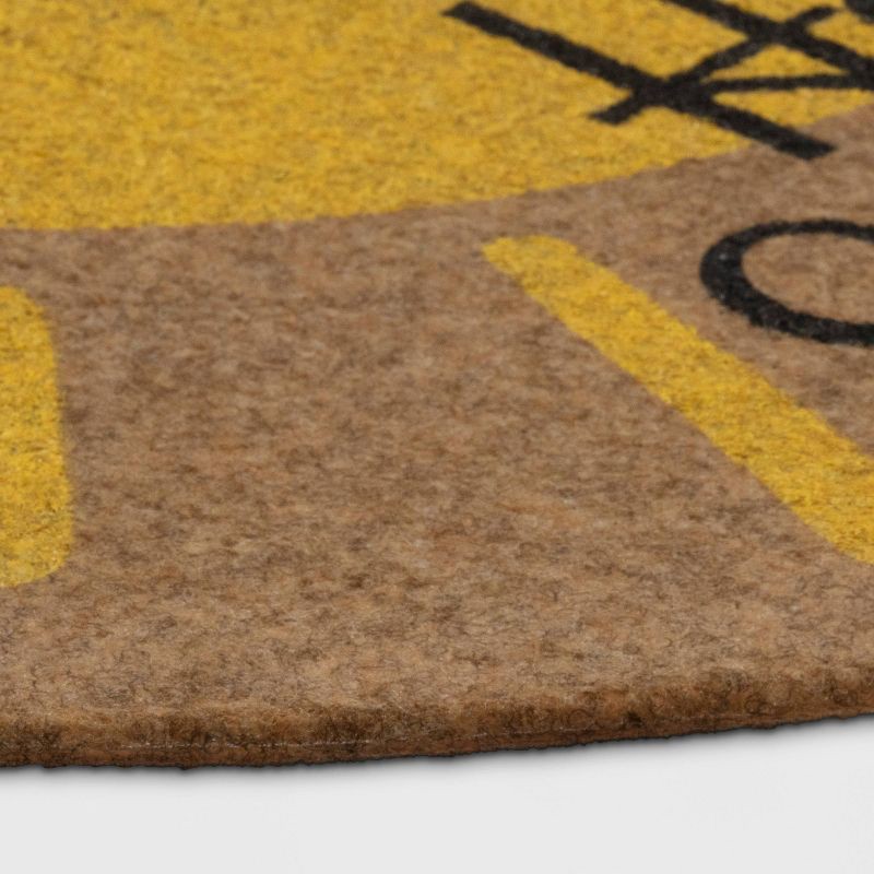 slide 2 of 3, 1'6"x2'6" Hello Sunshine Half-Circle Faux Coir Doormat Yellow - Sun Squad™, 1 ct