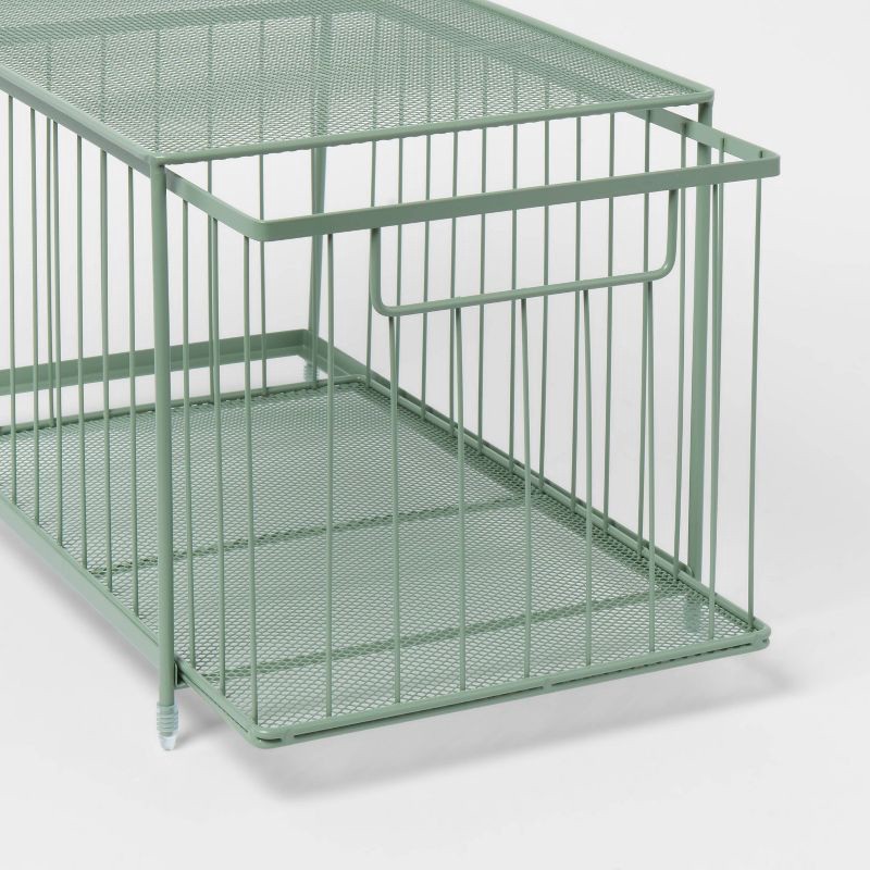 slide 3 of 4, Large Stackable Steel Slide Out Drawer Green - Brightroom™, 1 ct
