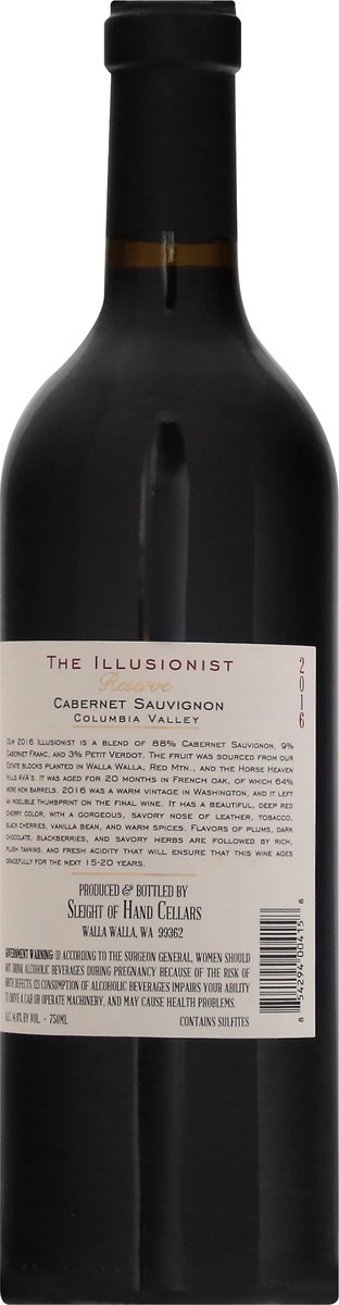 slide 2 of 11, Slight Of Hand Cellars Columbia Valley The Illusionist Cabernet Sauvignon 750 ml, 750 ml