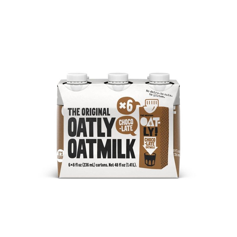 slide 1 of 6, Oatly Chocolate Oat Milk - 6pk/8 fl oz Cans, 6 ct; 8 fl oz