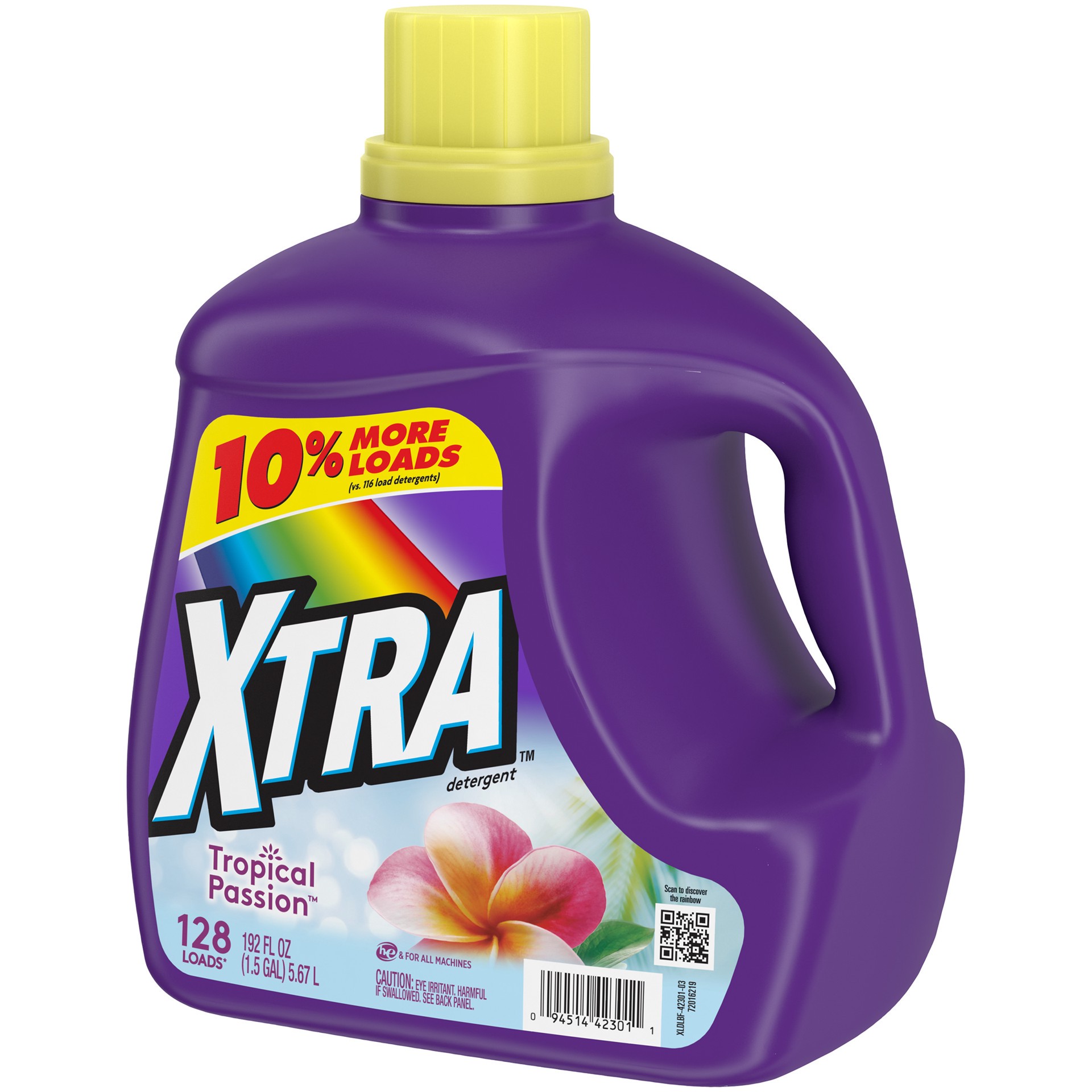 slide 4 of 5, Xtra Liquid Laundry Detergent, Tropical Passion, 192oz, 192 fl oz