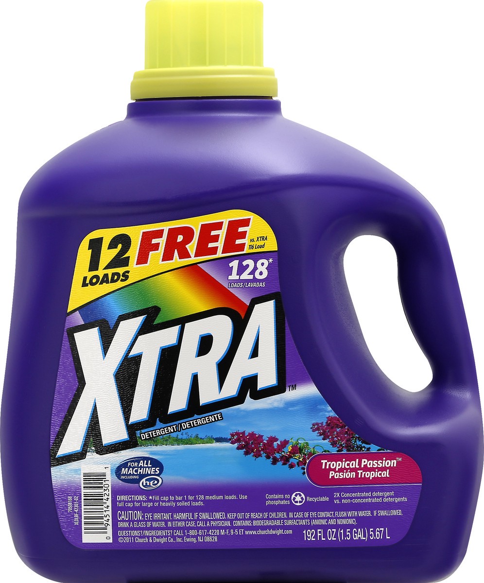 slide 1 of 5, Xtra Tropical Passion Detergent 192 oz, 192 oz