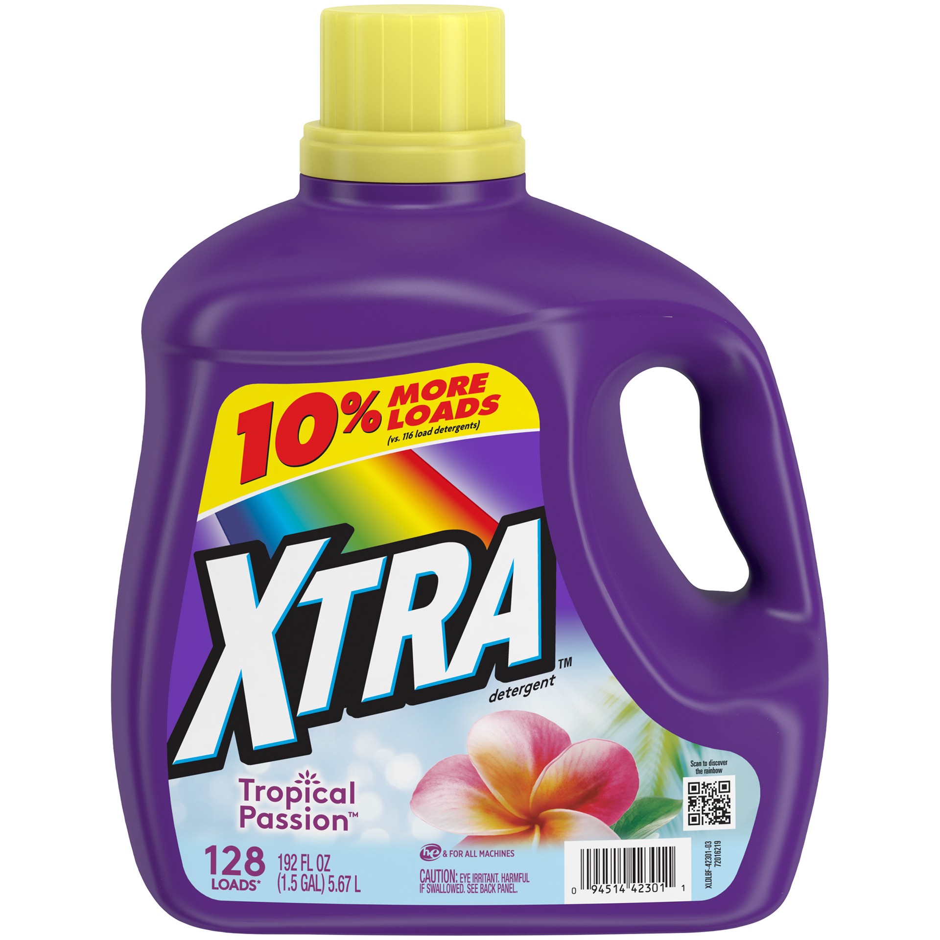 slide 1 of 5, Xtra Liquid Laundry Detergent, Tropical Passion, 192oz, 192 fl oz