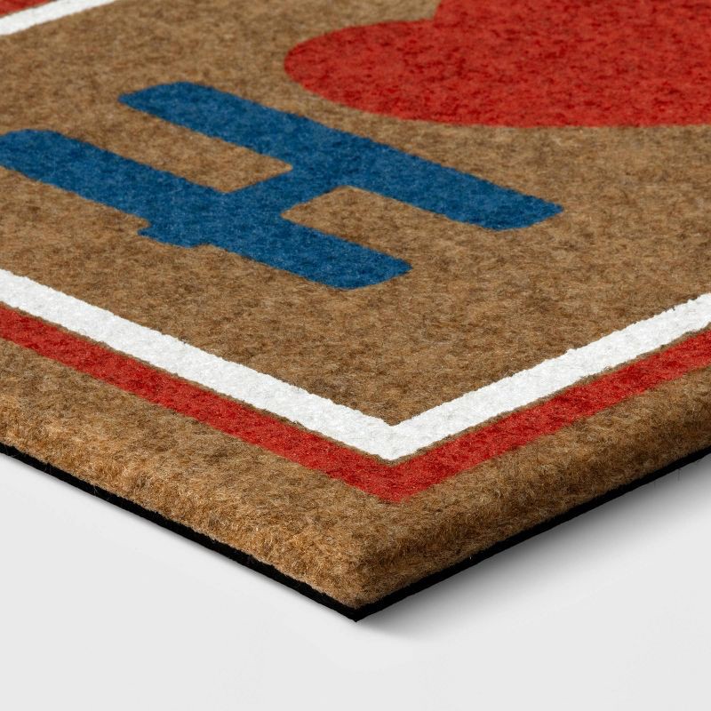 slide 2 of 3, 1'6"x2'6" Americana Home + Heart Faux Coir Outdoor Doormat - Sun Squad™, 1 ct