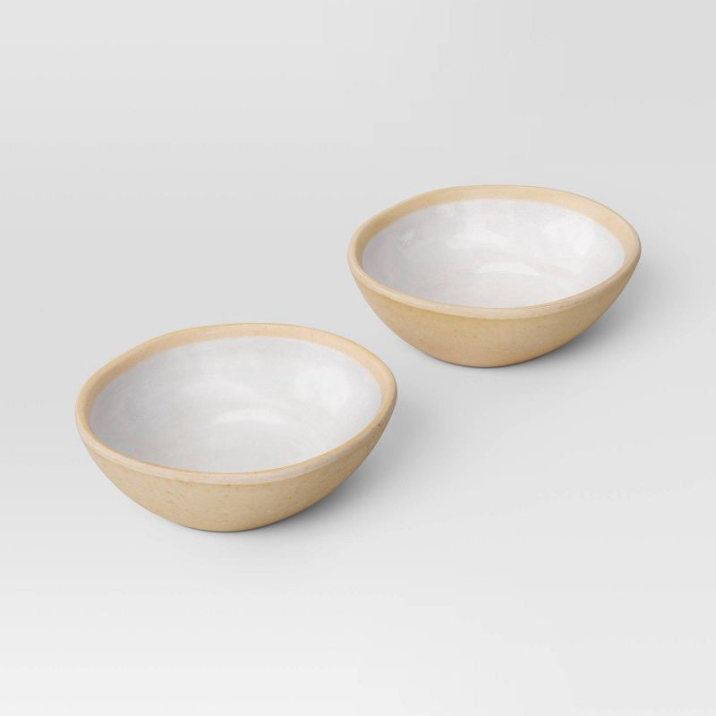 slide 3 of 3, Coastal 2pk 3.5 fl oz Melamine Plastic Mini Snack Bowl Ivory - Threshold™, 2 ct, 3.5 fl oz