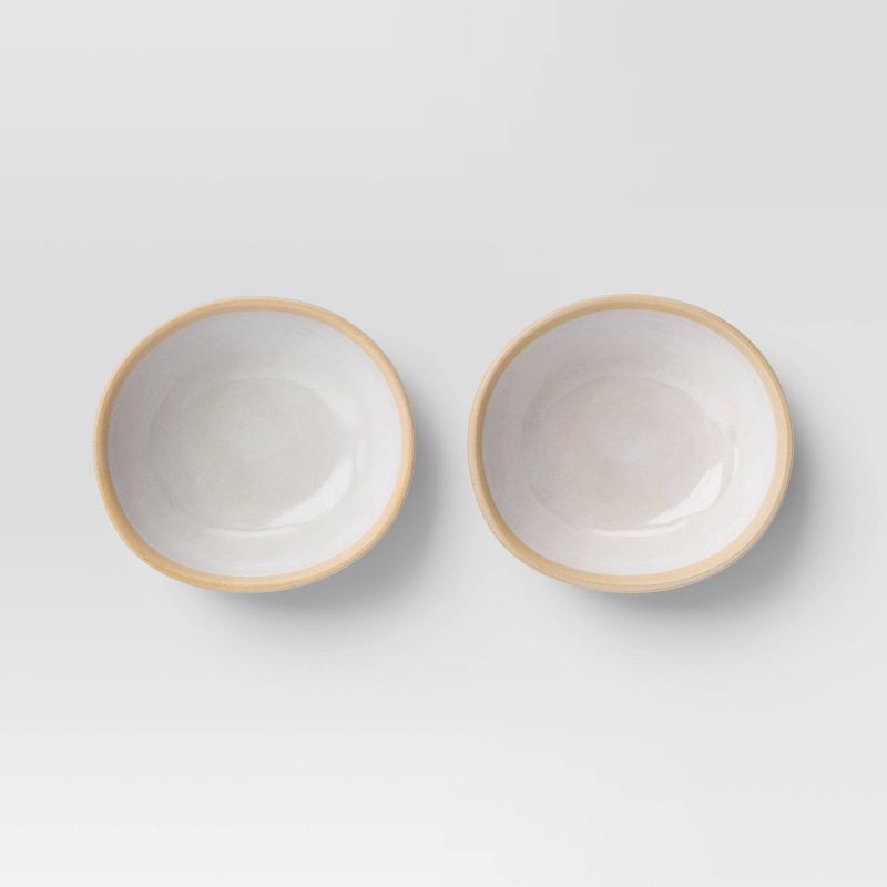 slide 1 of 3, Coastal 2pk 3.5 fl oz Melamine Plastic Mini Snack Bowl Ivory - Threshold™, 2 ct, 3.5 fl oz