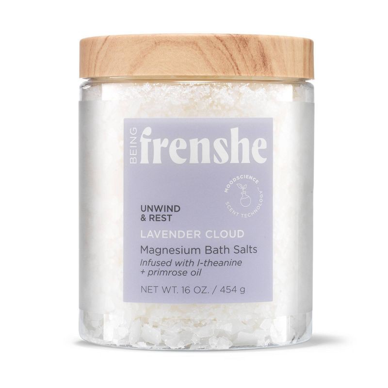 slide 1 of 9, Being Frenshe Magnesium Bath Salts - Lavender Cloud, 1 ct
