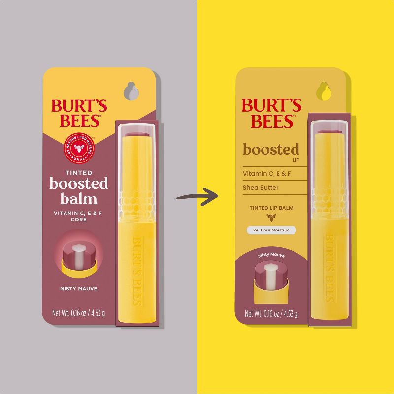slide 3 of 14, Burt's Bees Boosted Tinted Lip Balm - Misty Mauve - 0.16oz, 0.16 oz
