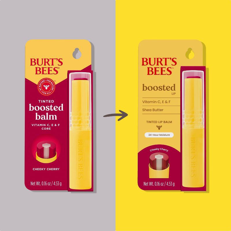 slide 3 of 14, Burt's Bees Boosted Tinted Lip Balm - Cheeky Cherry - 0.16oz, 0.16 oz