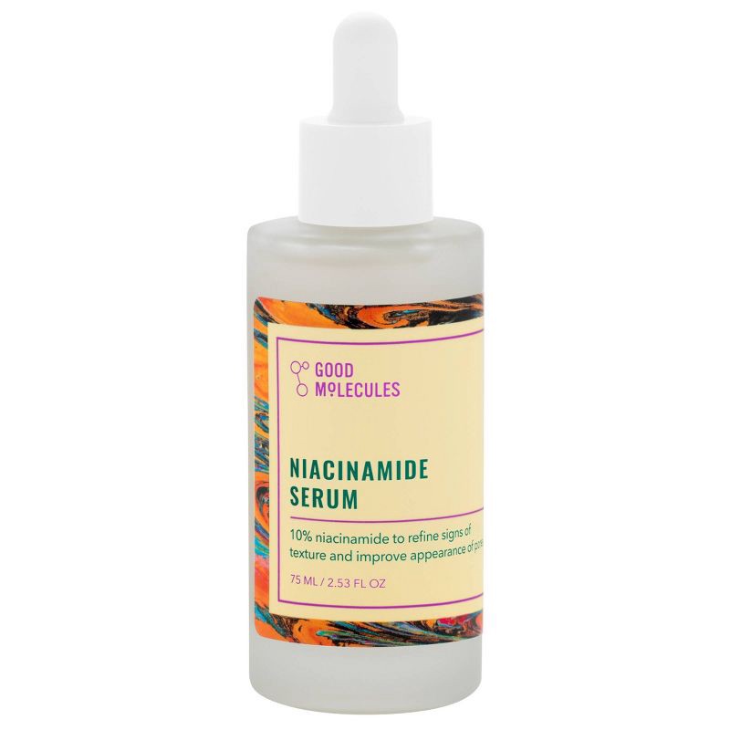 slide 1 of 3, Good Molecules Niacinamide Serum - 75ml: Pore Reduction, Skin Texture Improvement, Vegan, Sensitive Skin, 75 ml