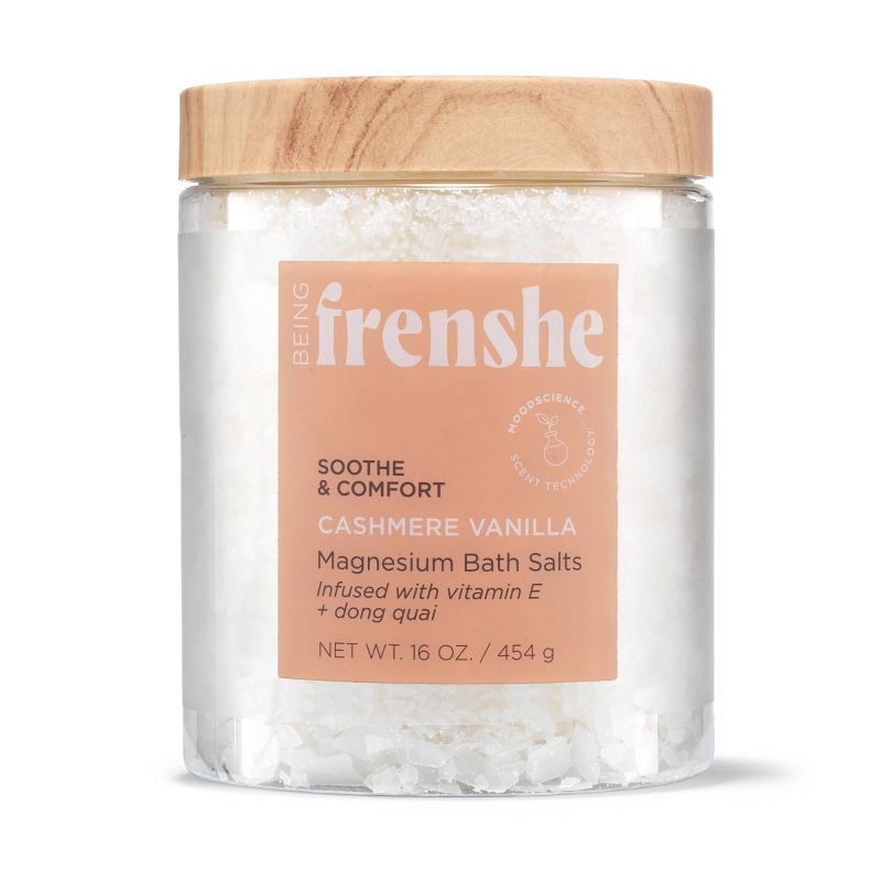 slide 1 of 9, Being Frenshe Magnesium Bath Salts - Cashmere Vanilla, 1 ct