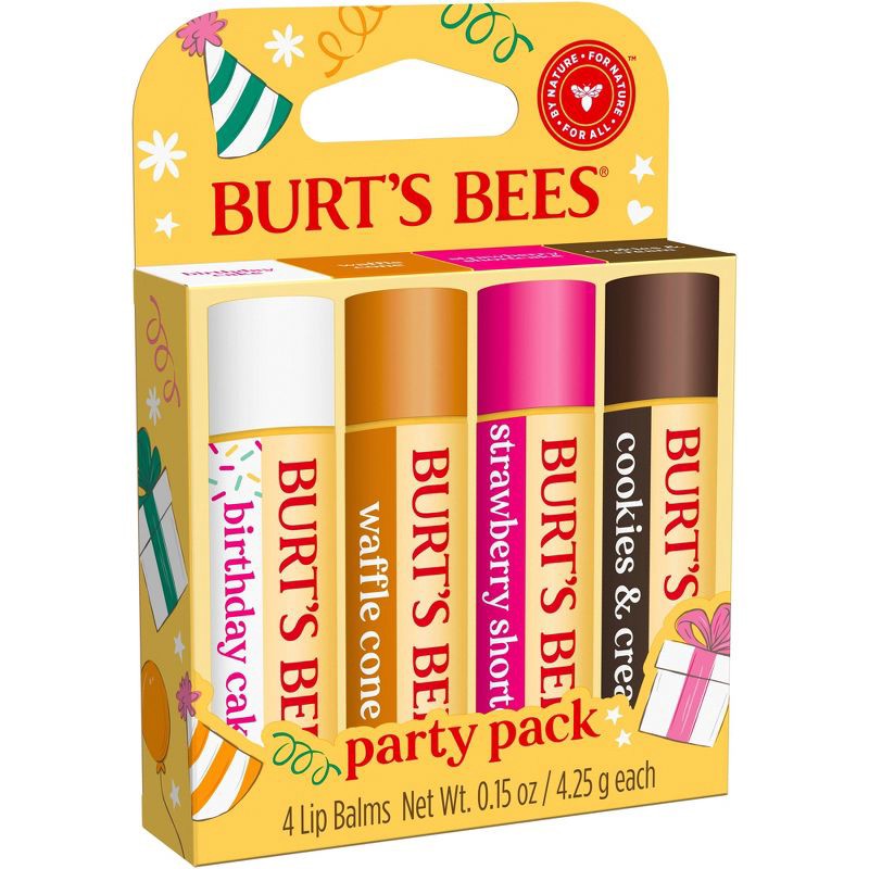 slide 10 of 11, Burt's Bees Party Pack - Birthday Cake Variety - 0.6oz/4ct, 0.6 oz, 4 ct