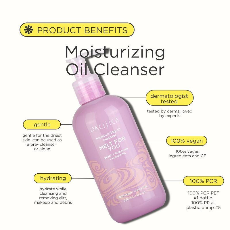slide 6 of 9, Pacifica Moisturizing Oil Cleanser - Melt for You - 8 fl oz, 8 fl oz
