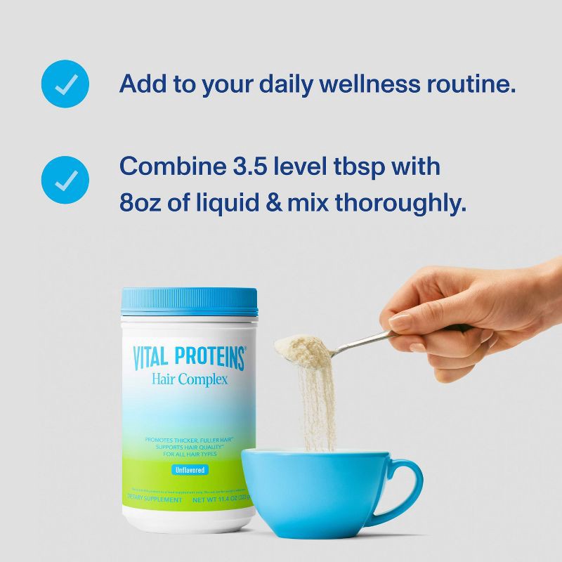 slide 3 of 7, Vital Proteins Hair Complex Powder - 11.4oz, 11.4 oz