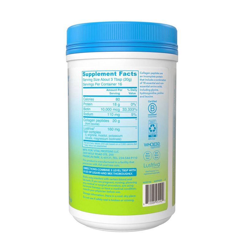 slide 6 of 7, Vital Proteins Hair Complex Powder - 11.4oz, 11.4 oz