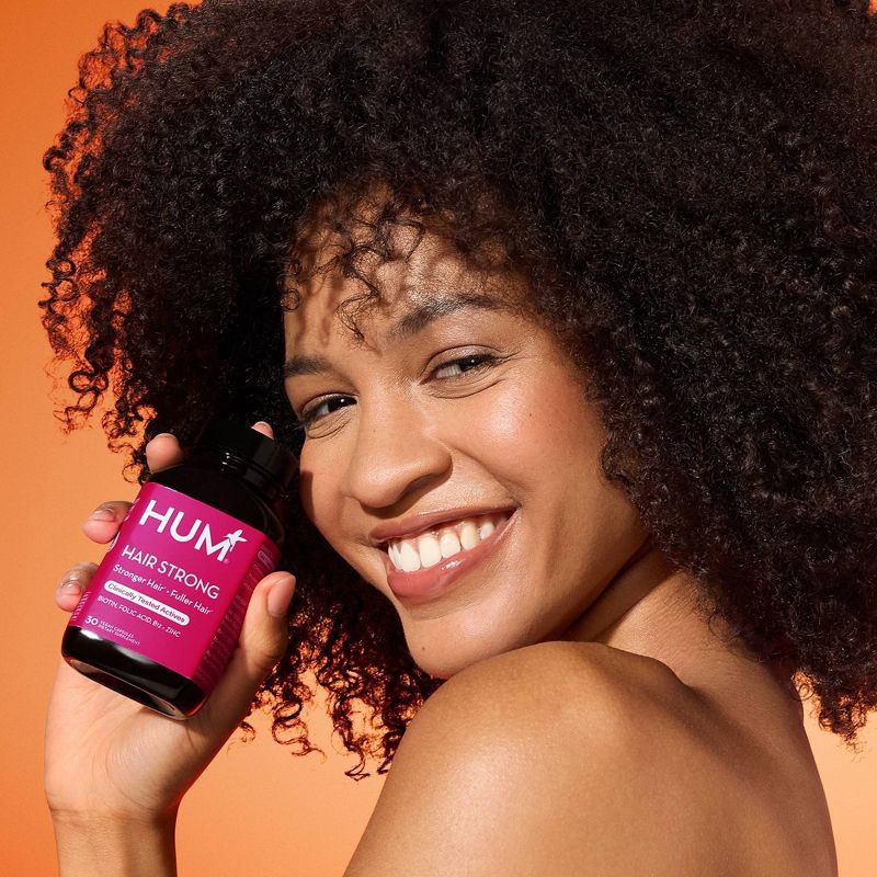 slide 5 of 9, HUM Nutrition Hair Strong Vegan Capsules for Hair Growth + Strength + Thickness - 30ct, 30 ct