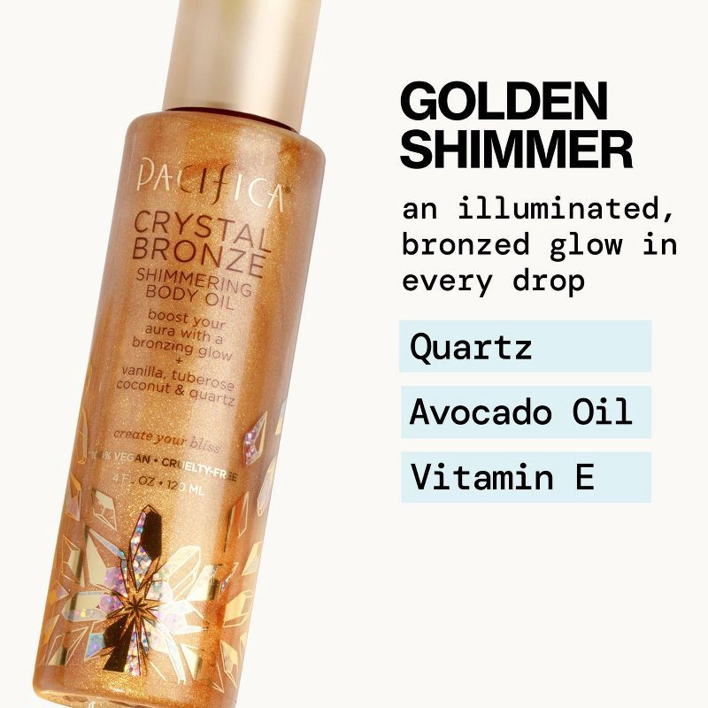 slide 6 of 9, Pacifica Shimmering Body Oil - Crystal Bronze - 4 fl oz, 4 fl oz