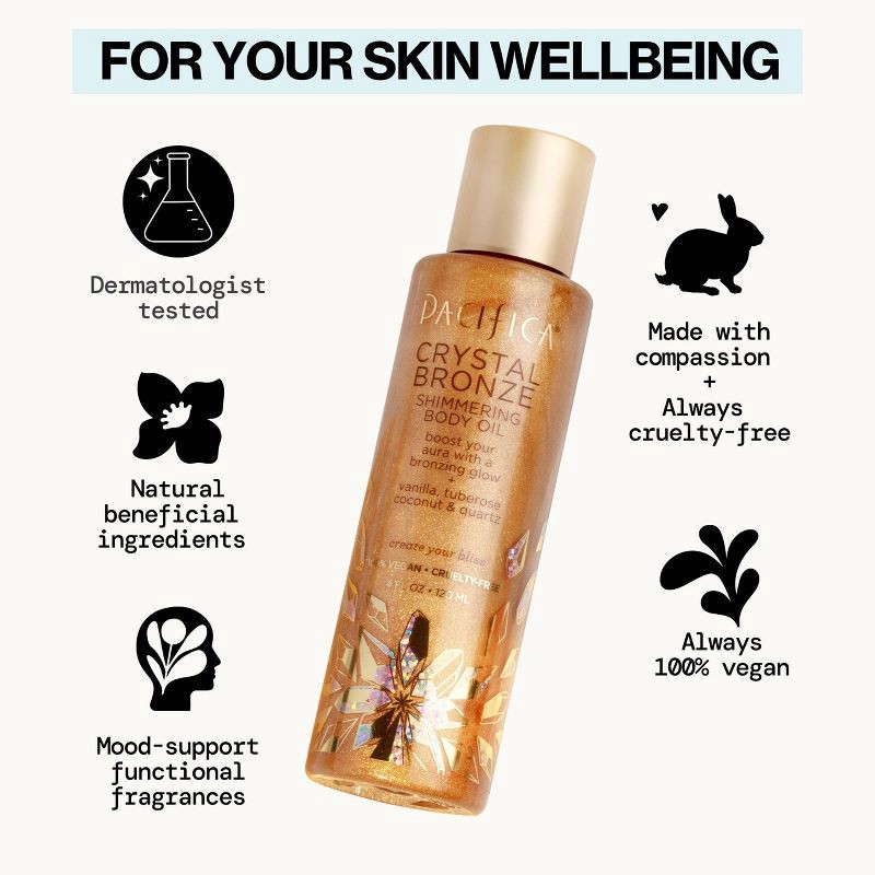 slide 7 of 9, Pacifica Shimmering Body Oil - Crystal Bronze - 4 fl oz, 4 fl oz