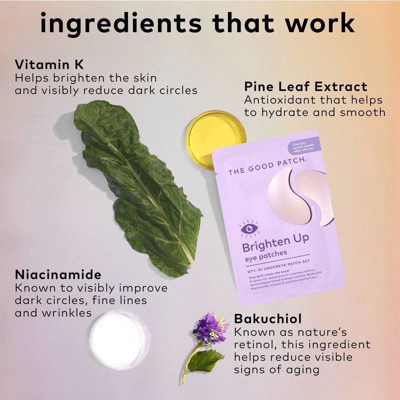 slide 3 of 7, The Good Patch Brighten Up Hydrogel Undereye Patches, 1 ct
