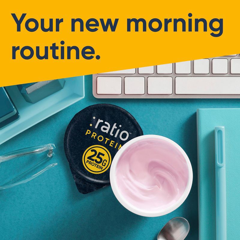 slide 7 of 8, :ratio Protein Black Cherry Greek Yogurt - 25g Protein 5.3oz, 25 gram, 5.3 oz