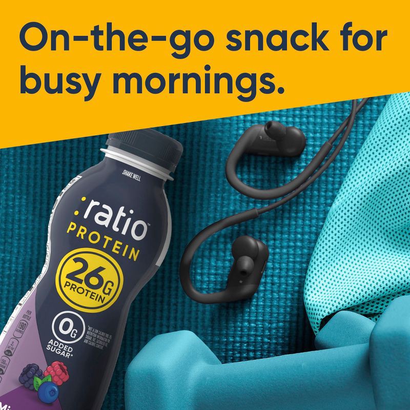 slide 4 of 6, :ratio Protein Yogurt Beverage Mixed Berry - 26g Protein 10.8oz, 26 gram, 10.8 oz