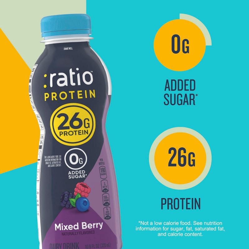 slide 6 of 12, :ratio Protein Yogurt Beverage Mixed Berry - 10.8oz, 10.8 oz