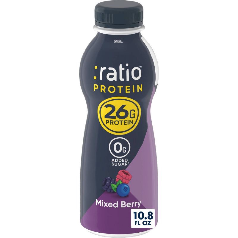 slide 1 of 12, :ratio Protein Yogurt Beverage Mixed Berry - 10.8oz, 10.8 oz