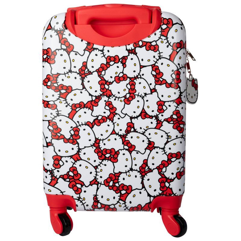 slide 3 of 6, Hello Kitty Hardside Carry On Spinner Suitcase - Red/White, 1 ct