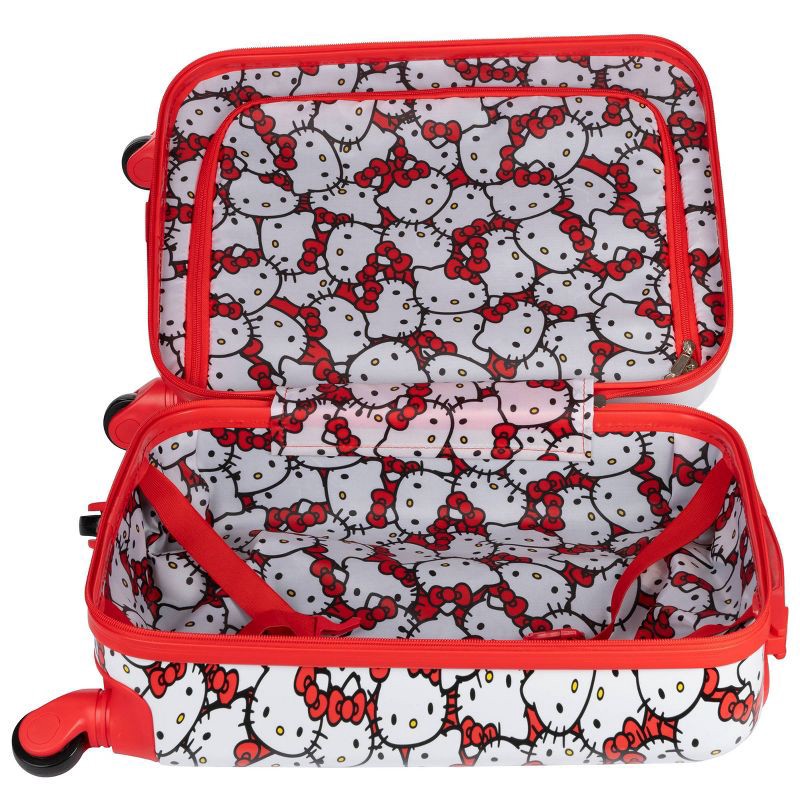 slide 4 of 6, Hello Kitty Hardside Carry On Spinner Suitcase - Red/White, 1 ct