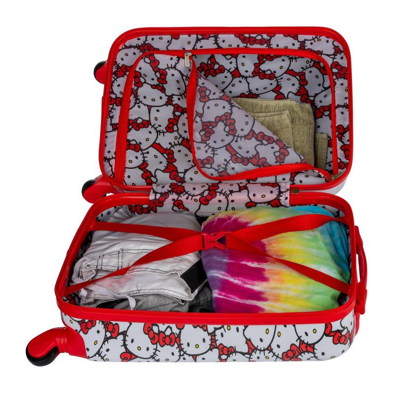 slide 5 of 6, Hello Kitty Hardside Carry On Spinner Suitcase - Red/White, 1 ct