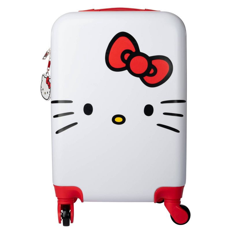 slide 6 of 6, Hello Kitty Hardside Carry On Spinner Suitcase - Red/White, 1 ct