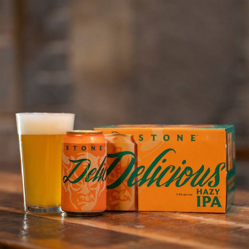 slide 3 of 3, Stone Delicious Hazy IPA - 6pk/12 fl oz Cans, 6 ct; 12 fl oz