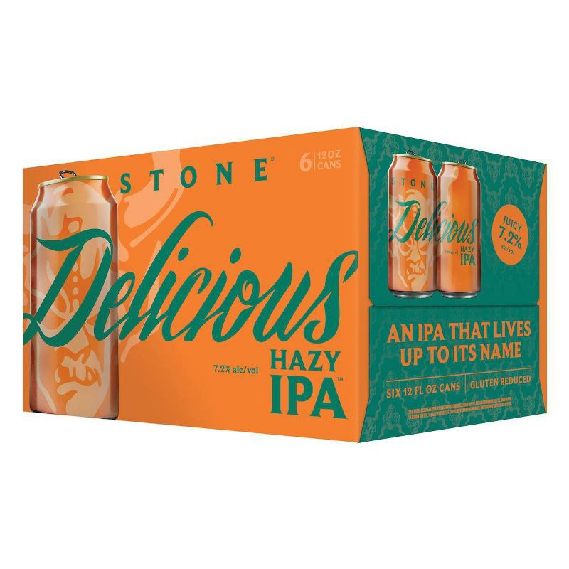 slide 1 of 3, Stone Delicious Hazy IPA - 6pk/12 fl oz Cans, 6 ct; 12 fl oz