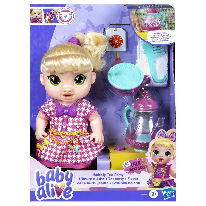 slide 2 of 14, Baby Alive 13.5" Bubbly Tea Party Lala Baby Doll Blonde Hair, 1 ct