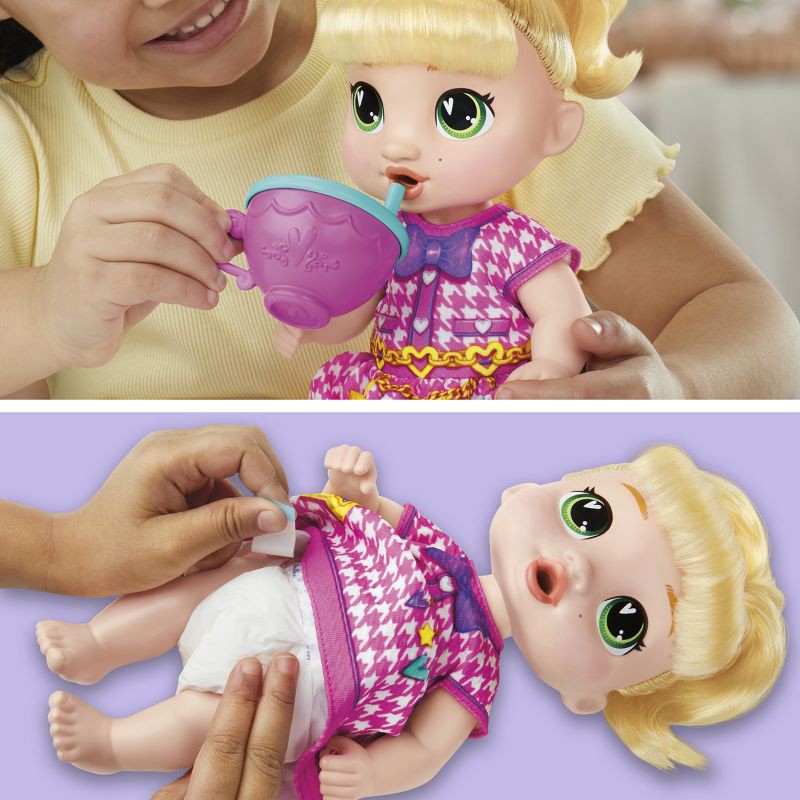 slide 7 of 14, Baby Alive 13.5" Bubbly Tea Party Lala Baby Doll Blonde Hair, 1 ct