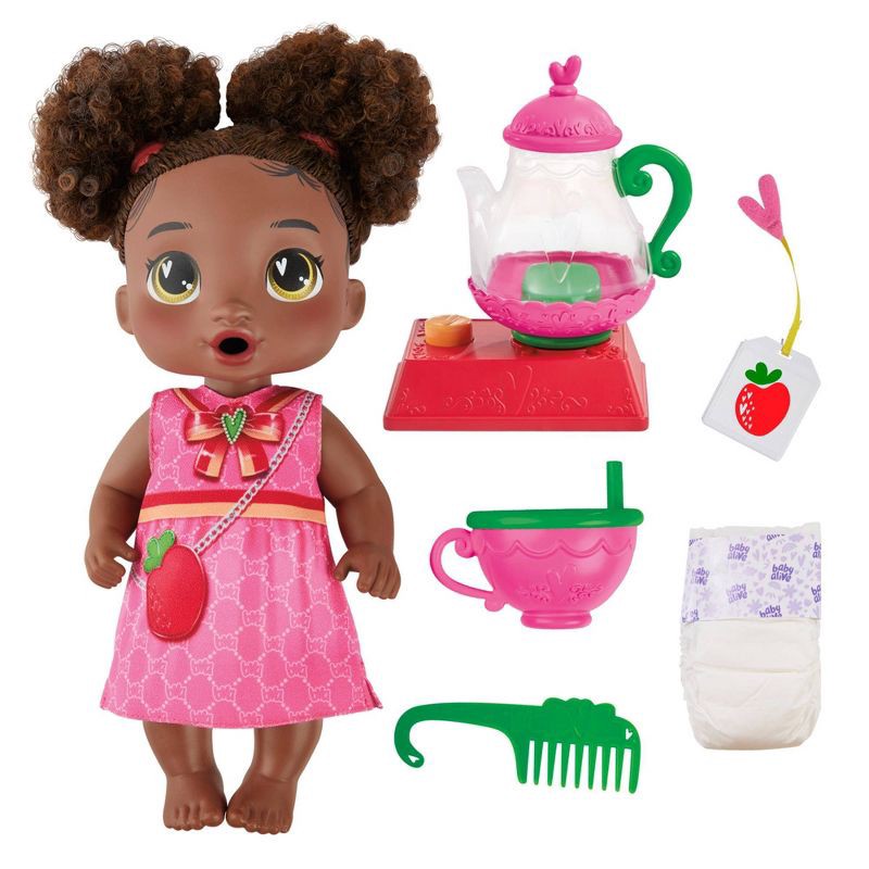 slide 1 of 12, Baby Alive 13.5" Bubbly Tea Party Berry Boo, 1 ct