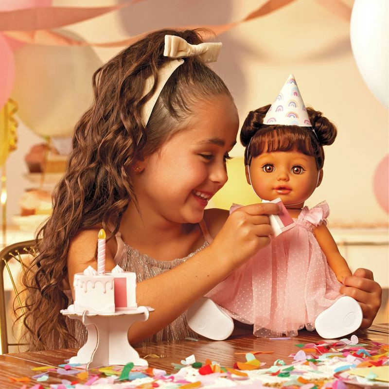 slide 2 of 7, BABY Born 14'' Birthday Doll-Light Brown Eyes: Soft Body, Eyes Open and Close, Accessories Included, 1 ct