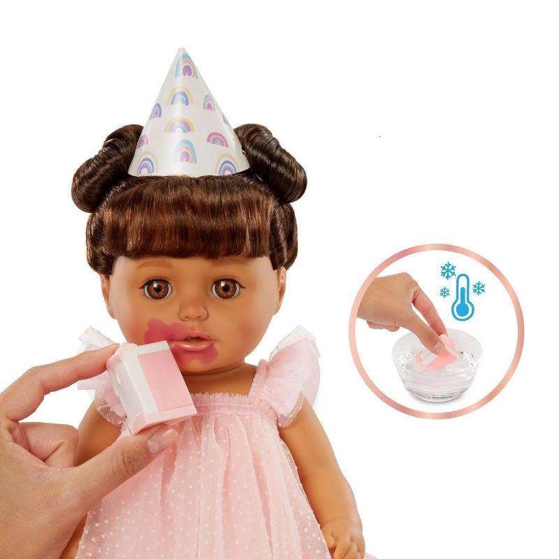 slide 4 of 7, BABY Born 14'' Birthday Doll-Light Brown Eyes: Soft Body, Eyes Open and Close, Accessories Included, 1 ct