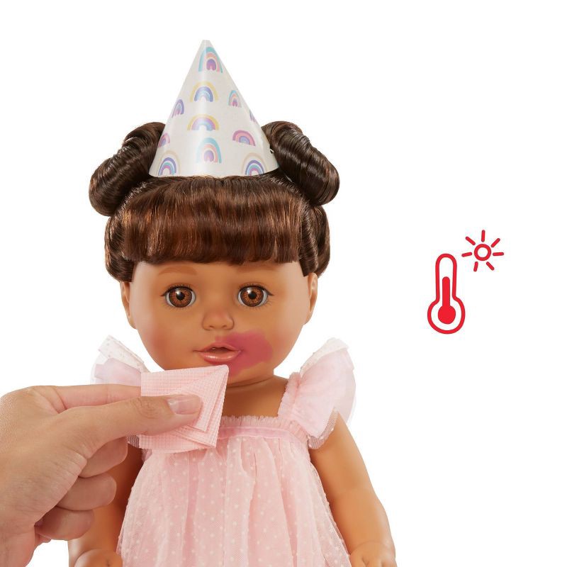 slide 5 of 7, BABY Born 14'' Birthday Doll-Light Brown Eyes: Soft Body, Eyes Open and Close, Accessories Included, 1 ct