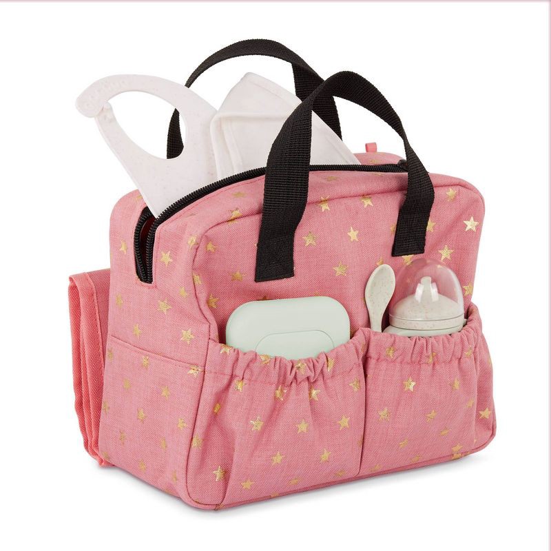 slide 4 of 8, LullaBaby Baby Doll Diaper Bag and Baby Doll Accessories Set – Pink: 7-Piece Toy Set for 14-Inch Dolls, 1 ct