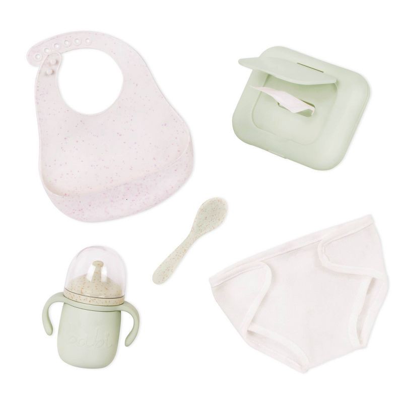 slide 7 of 8, LullaBaby Baby Doll Diaper Bag and Baby Doll Accessories Set – Pink: 7-Piece Toy Set for 14-Inch Dolls, 1 ct