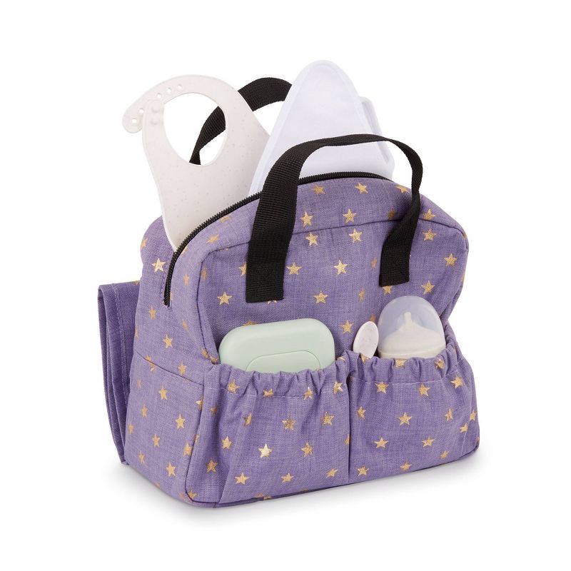 slide 6 of 7, LullaBaby Baby Doll Diaper Bag and Baby Doll Accessories Set - Lilac: Fits 14-Inch Dolls, 7-Piece Toy Kit, 1 ct