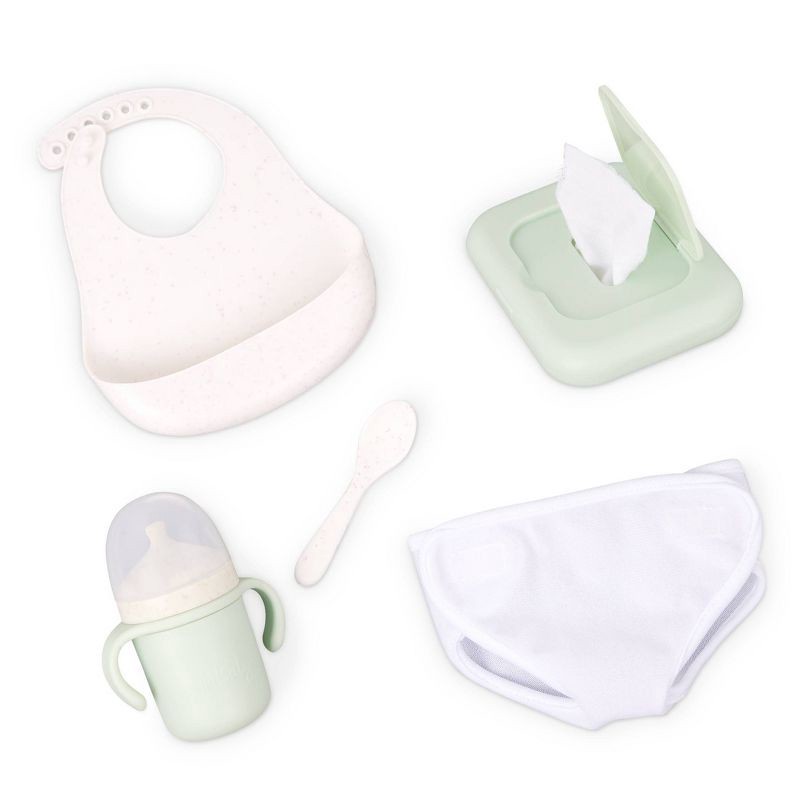 slide 7 of 7, LullaBaby Baby Doll Diaper Bag and Baby Doll Accessories Set - Lilac: Fits 14-Inch Dolls, 7-Piece Toy Kit, 1 ct